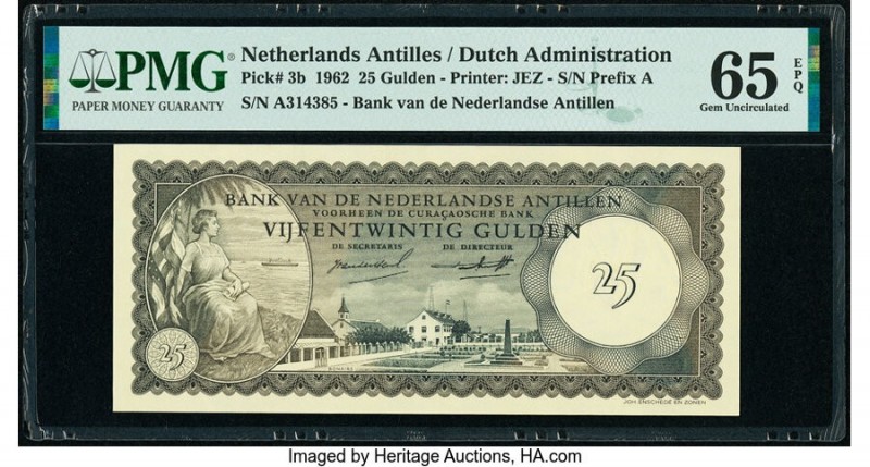 Netherlands Antilles Bank van de Nederlandse Antillen 25 Gulden 1962 Pick 3b PMG...