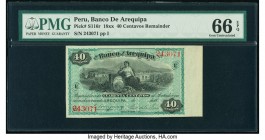 Peru Banco de Arequipa 40 Centavos ND (ca. 1870) Pick S116r Remainder PMG Gem Uncirculated 66 EPQ. 

HID09801242017

© 2020 Heritage Auctions | All Ri...