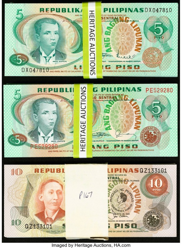 Philippines Group Lot of Over 400 Examples (Pick 160, 165, 167) Crisp Uncirculat...