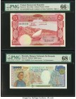 Rwanda Banque Nationale du Rwanda 5000 Francs 1.1.1988 Pick 22 PMG Superb Gem Unc 68 EPQ; Yemen Democratic Republic South Arabian Currency Authority 5...