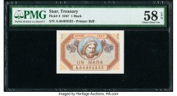 Saar Treasury 1 Mark 1947 Pick 3 PMG Choice About Unc 58 EPQ. 

HID09801242017

© 2020 Heritage Auctions | All Rights Reserved