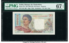 Tahiti Banque de l'Indochine 20 Francs ND (1954-58) Pick 21b PMG Superb Gem Unc 67 EPQ. 

HID09801242017

© 2020 Heritage Auctions | All Rights Reserv...