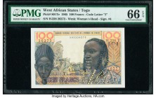 West African States Banque Centrale des Etats de L'Afrique de L'Ouest - Togo 100 Francs 1965 Pick 801Te PMG Gem Uncirculated 66 EPQ. 

HID09801242017
...