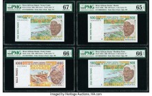 West African States Group Lot of 8 Eight Graded Examples PMG Superb Gem Unc 67 EPQ; Gem Uncirculated 66 EPQ (2); Gem Uncirculated 65 EPQ (4); Choice U...