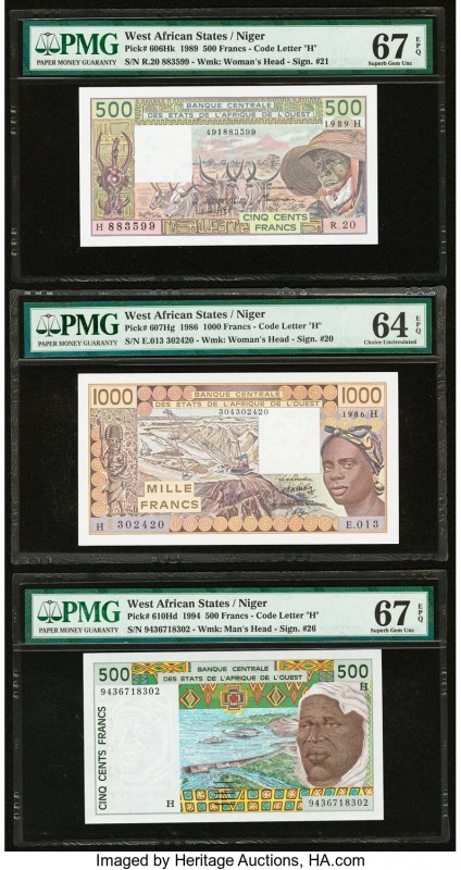 West African States Group Lot of 5 Graded Examples PMG Choice Uncirculated 64; C...