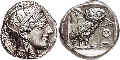 ATHENS, Tet, 449-413 BC, Athena head r/owl stg r, S2526; Choice Mint State, perf...