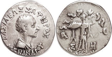 BAKTRIA, Menander, 160-145 BC, Tet, Diademed bust r/ Athena stg l, S7596 (£175);...