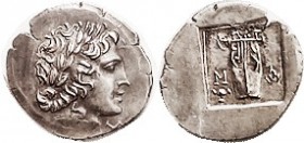 R MASIKYTES, Lycian League Hemidrachm, c. 27-20 BC, Apollo head r/M-A, Lyre, plectrum, in incuse square; Choice EF, rev somewhat off-ctr but complete,...