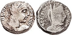 NABATAEA, Silver Drachm, Malichos & Queen Shaqilath. 40-70 AD, Bust r/bust r, conservatively graded F/AF, nrly centered on a typically narrow & quite ...