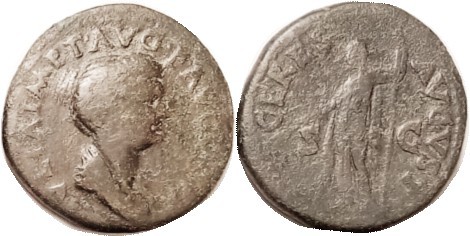 JULIA TITI, As, Bust r/CERES AVGVST, Ceres stg l; Decent AF, centered, lgnds com...