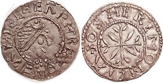 ENGLAND, Kings of Wessex, Aethelberht, 858-66 AD, Ar Penny, Bust r/floral cross,...