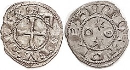Alfonso VI, 1065-1109, Ar Dinero, 18 mm, cross/2 stars & annulets, Toledo mint, Choice VF+, well centered, very sl ragged edge, nicely toned. (Better ...