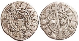 Jaime I, 128-76, Ar Dinero, 17 mm, Valencia, head l./cross with lisses (or tree?); Nice F, good metal with lt tone. Scarce. (At least equal to a VF, s...