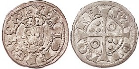 Jaime II, 1291-1327, Ar Dinero, Barcelona, 17+ mm, Bust l./cross with 3 dots & annulets in alternating quarters; VF, decent with only sl crudeness, go...