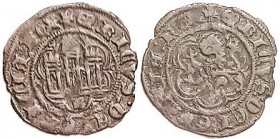 Enrique IV, 1454-74, Billon Blanca, 24 mm, Castle/lion; AVF, sl ragged flan, usual sl crudeness, grey-brown.