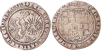 Ferdinand & Isabella, 1469-1504, Ar Real, 25+ mm, Shield/bundle of arrows & yoke...