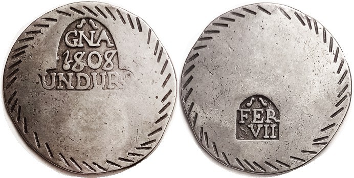 GERONA, silver Duro, 1808, VF, just the O in DURO weak, otherwise bold, with nic...