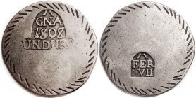 GERONA, silver Duro, 1808, VF, just the O in DURO weak, otherwise bold, with nice mark-free fields with lt tone. (A VF brought $489, Heritage 9/12.)