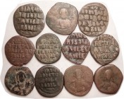 BYZANTINE, Anonymous Folles S-1818 with Facing Christ bust, 11 pcs, low grade VG-F or so.