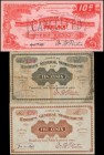 Lot of (3) Salt Lake City, Utah. Bishops' General Storehouse. 1896-98 5 & 10 Cents. Fine to Very Fine.
A trio of Utah scrip notes. One has been stamp...