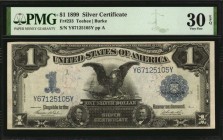 Fr. 233. 1899 $1 Silver Certificate. PMG Very Fine 30 EPQ.
This Black Eagle Silver Certificate is found in a Very Fine grade, with fully original pap...