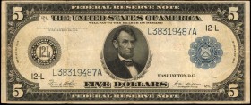 Fr. 891A. 1914 $5 Federal Reserve Note. San Francisco. Very Fine.
A Very Fine example of this San Francisco $5 Federal Reserve Note.
Estimate: $60.0...