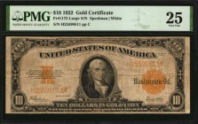 Fr. 1173. 1922 $10 Gold Certificate. PMG Very Fine 25.
Large serial number variety.
Estimate: $150.00- $250.00