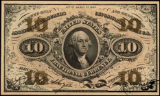 Fr. 1251. 10 Cents. Third Issue. Choice Uncirculated.
Appealing bronzing is found on this 10 Cent Fractional.
Estimate: $100.00- $150.00
