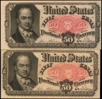 Lot of (2) Fr. 1381. 50 Cents. Fifth Issue. About Uncirculated & Uncirculated.
A duo of 50 Cent Fractionals, which are in About Uncirculated & Uncirc...