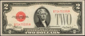 Fr. 1504. 1928C $2 Legal Tender Note. Choice Uncirculated.
Bright paper, a bold design and dark red overprints add to the appeal of this 1928C Legal ...