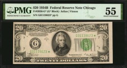 Fr. 2056-G*. 1934B $20 Federal Reserve Star Note. Chicago. PMG About Uncirculated 55.
An About Uncirculated example of this $20 replacement from the ...
