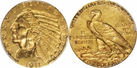 1911-S Indian Half Eagle. AU-53 (PCGS).
PCGS# 8522. NGC ID: 25ZM.
Estimate: 500