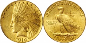 1914 Indian Eagle. AU-58 (PCGS).
PCGS# 8875. NGC ID: 28H2.
Estimate: 1000