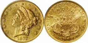1872 Liberty Head Double Eagle. AU-58 (PCGS).
PCGS# 8963. NGC ID: 26AD.
Estimate: 2000