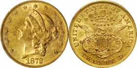 1872 Liberty Head Double Eagle. AU-50 (PCGS).
PCGS# 8963. NGC ID: 26AD.
Estimate: 2000