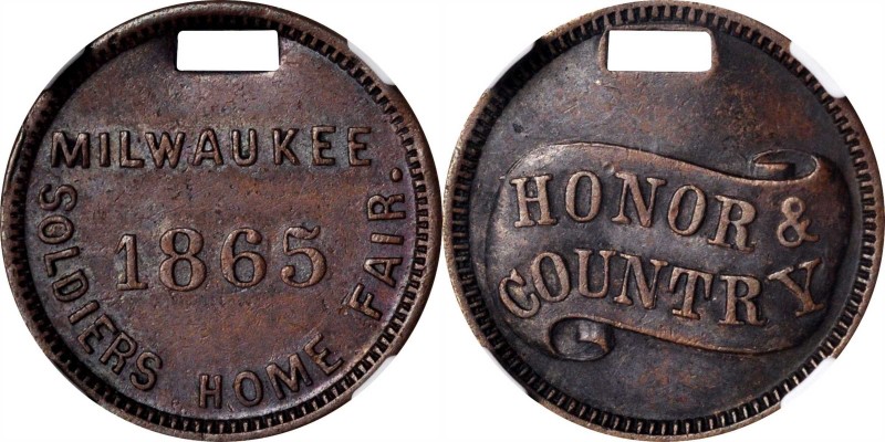 Wisconsin--Milwaukee. 1865 Soldiers Home Fair. Rulau Wi-Mi 42. Copper. Plain Edg...