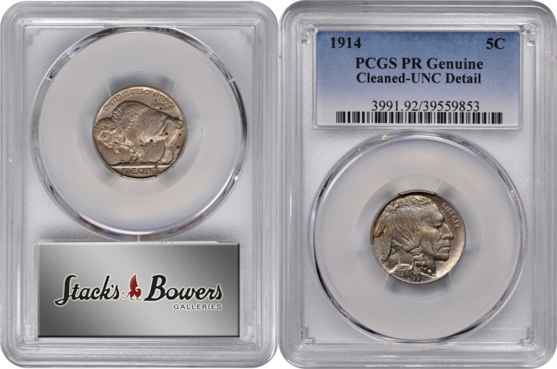 1914 Buffalo Nickel. Unc Details--Cleaned (PCGS).
PCGS# 3991. NGC ID: 278T.
Es...