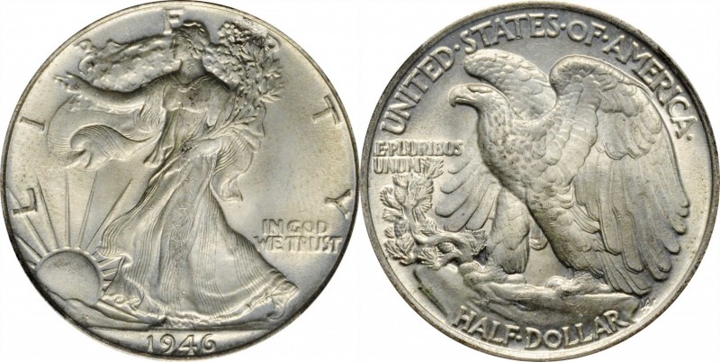 1946 Walking Liberty Half Dollar. FS-801. Doubled Die Reverse. MS-64 (PCGS).
PC...