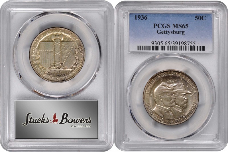 1936 Gettysburg Anniversary. MS-65 (PCGS).
PCGS# 9305. NGC ID: BYGM.
Estimate:...