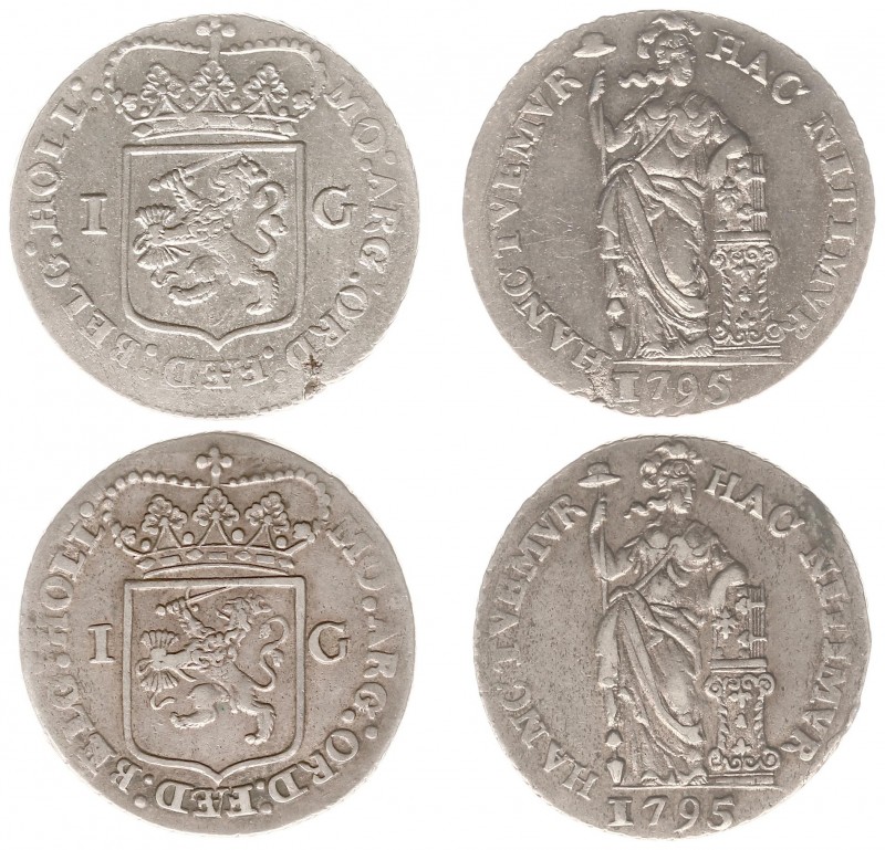 Bataafse Republiek (1795-1806) - Holland - 1 Gulden 1795 met omschrift eindigend...