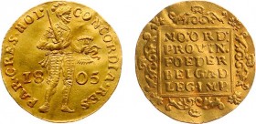 Bataafse Republiek (1795-1806) - Holland - Gouden Dukaat 1805 Dordrecht (Sch. 29 /RRR / Delm. 1171B /RRR) - 3.46 gram - ZF+ / RRR / uiterst zeldzaam