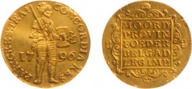 Bataafse Republiek (1795-1806) - Utrecht - Gouden Dukaat 1796 (Sch. 32 / Delm. 1171C/R1) - 3.49 gram - klemspoortjes - ZF - zeldzaam