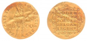 Bataafse Republiek (1795-1806) - Utrecht - Gouden Dukaat 1800 (Sch. 36 / Delm. 1171C) - met klemspoortjes - ZF