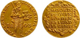 Bataafse Republiek (1795-1806) - Utrecht - Gouden Dukaat 1803 (Sch. 39 / Delm. 1171C) - 3.45 gram - ZF/PR
