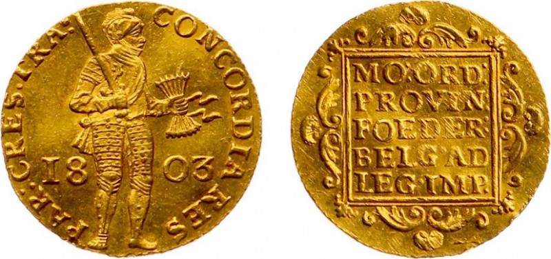 Bataafse Republiek (1795-1806) - Utrecht - Gouden Dukaat 1803 (Sch. 39 / Delm. 1...