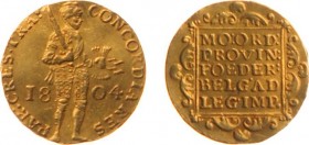 Bataafse Republiek (1795-1806) - Utrecht - Gouden Dukaat 1804 (Sch. 40 / Delm. 1171C) - ZF/PR met klemspoortjes / zeldzaam