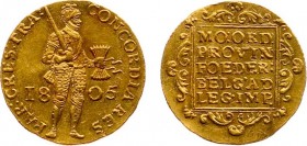 Bataafse Republiek (1795-1806) - Utrecht - Gouden Dukaat 1805 (Sch. 41 / Delm. 1171C) - 3.47 gram - PR-