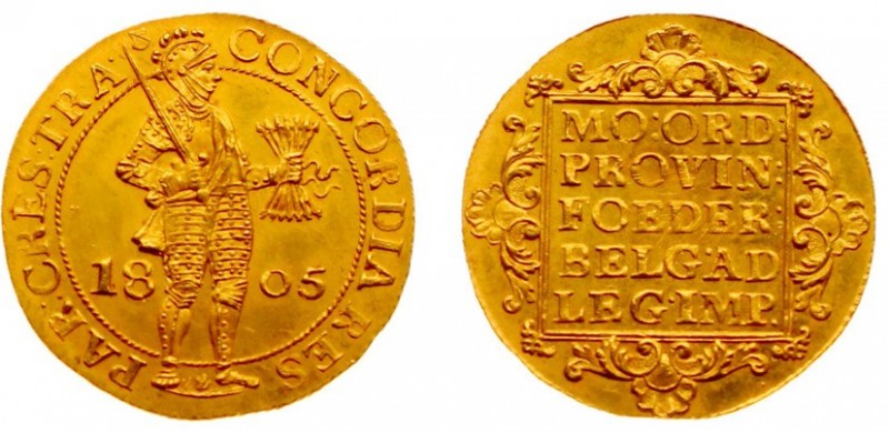 Bataafse Republiek (1795-1806) - Utrecht - Dubbele Gouden Dukaat 1805 met kabelr...