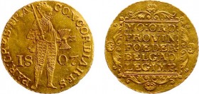 Koninkrijk Holland (Lodewijk Napoleon 1806-1810) - Gouden Dukaat 1807 met kromme '7' / Russische slag (Sch. 119B / Delm. 1176A) - 3.49 gram - ZF/PR