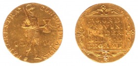 Koninkrijk NL Willem I als Soeverein-vorst (1813-1815) - Gouden dukaat 1814 muntteken wapenschild van de stad Utrecht (Sch. 200) - ZF-